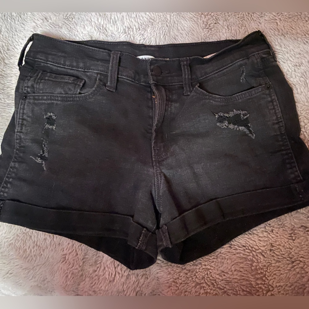 Old navy black denim shorts size 6